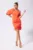 Rochie eleganta tip one shoulder cu pene Emily Orange